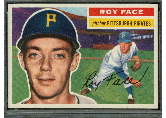 1956 Topps #13 Roy Face, Pittsburgh Pirates (front)