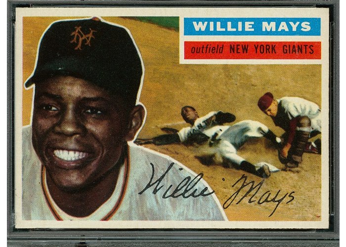 1956 Topps #130 Willie Mays, New York Giants (front)