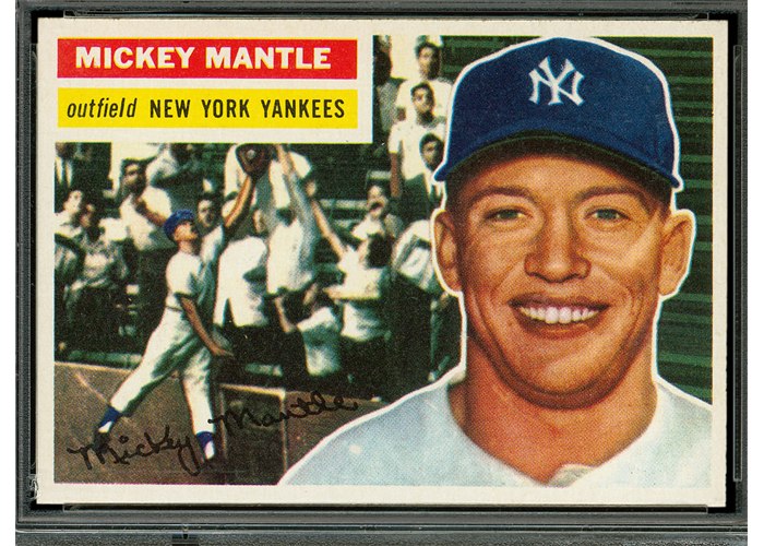 1956 Topps #135 Mickey Mantle, New York Yankees (front)