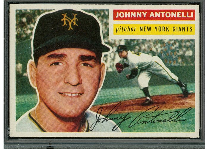 1956 Topps #138 Johnny Antonelli, New York Giants (front)