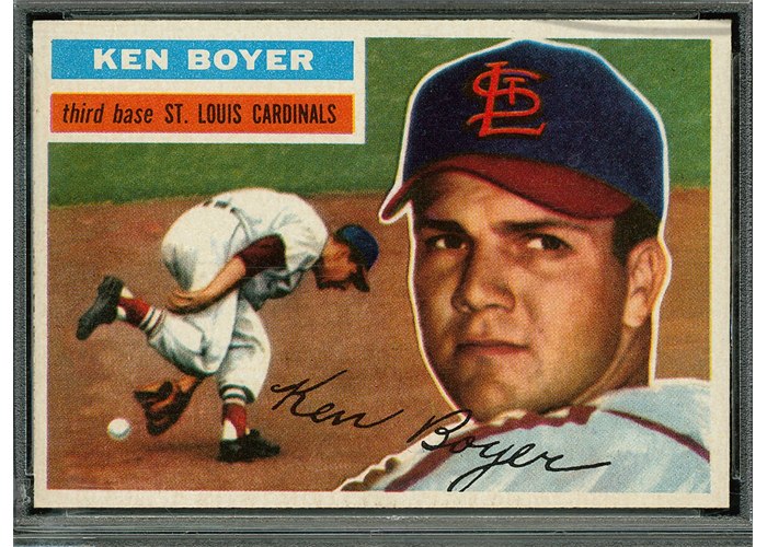 1956 Topps #14 Ken Boyer, St. Louis Cardinals (front)
