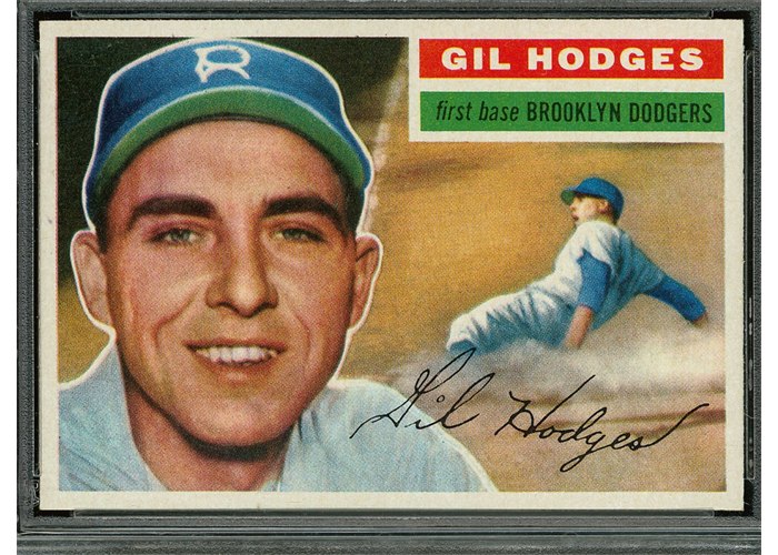 1956 Topps #145 Gil Hodges, Brooklyn Dodgers (front)
