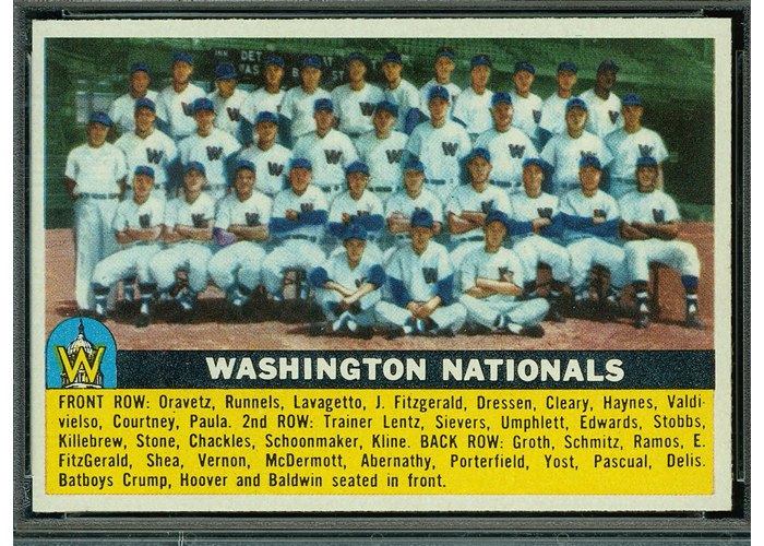 1956 Topps #146 Washington Nationals Team, Washington Nationals (front)