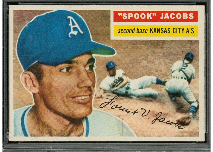 1956 Topps #151 Spook Jacobs, Kansas City Athletics (front)