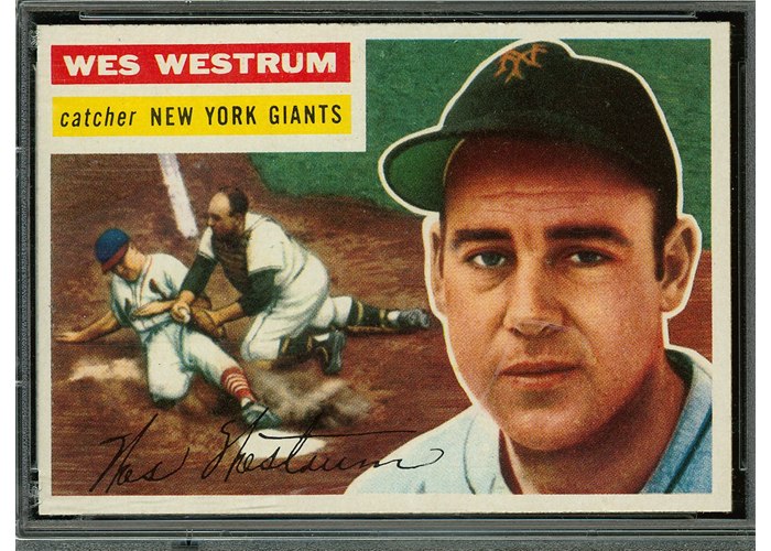 1956 Topps #156 Wes Westrum, New York Giants (front)