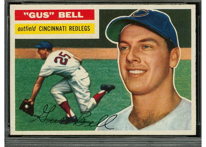 1956 Topps #162 Gus Bell, Cincinnati Redlegs (front)