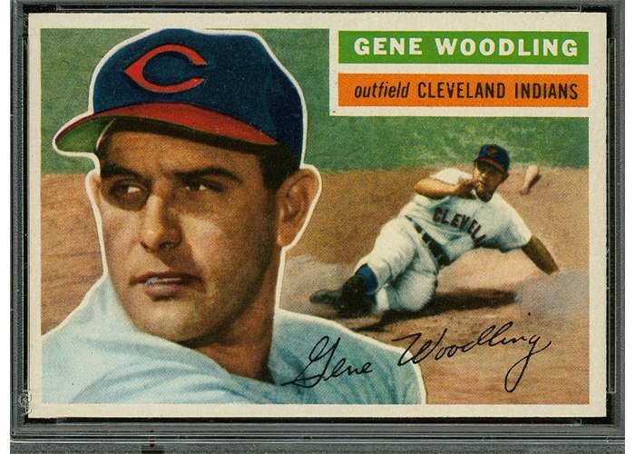 1956 Topps #163 Gene Woodling, Cleveland Indians (front)
