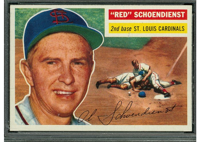 1956 Topps #165 Red Schoendienst, St. Louis Cardinals (front)