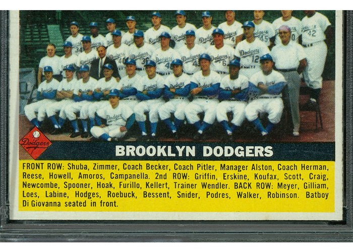 1956 Topps #166 Brooklyn Dodgers Team, Brooklyn Dodgers (front)