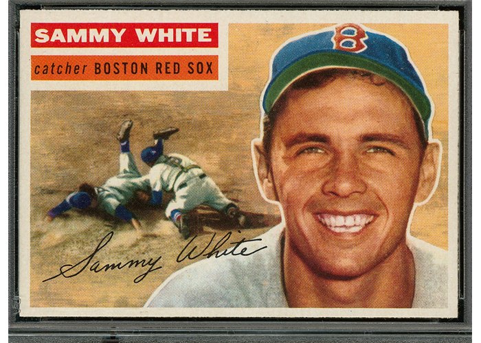 1956 Topps #168 Sammy White, Boston Red Sox (front)