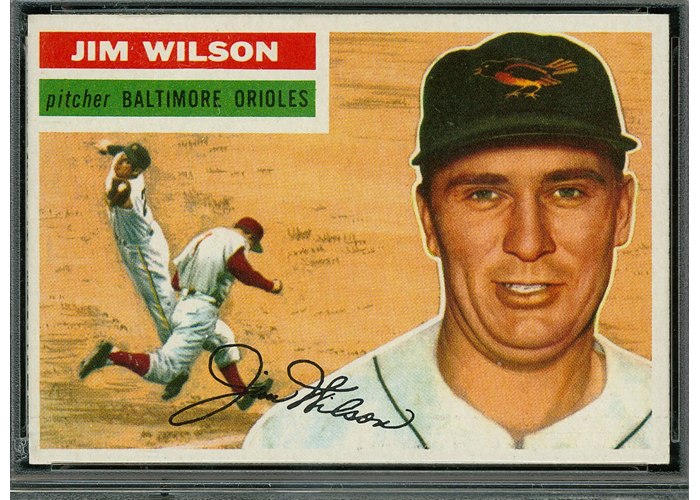 1956 Topps #171 Jim Wilson, Baltimore Orioles (front)