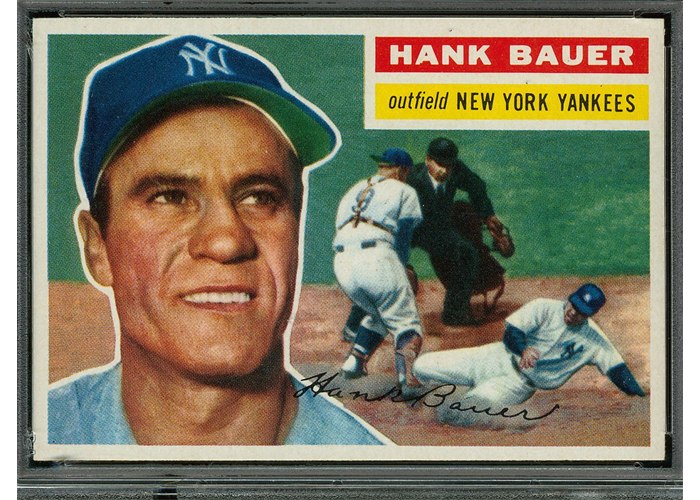 1956 Topps #177 Hank Bauer, New York Yankees (front)