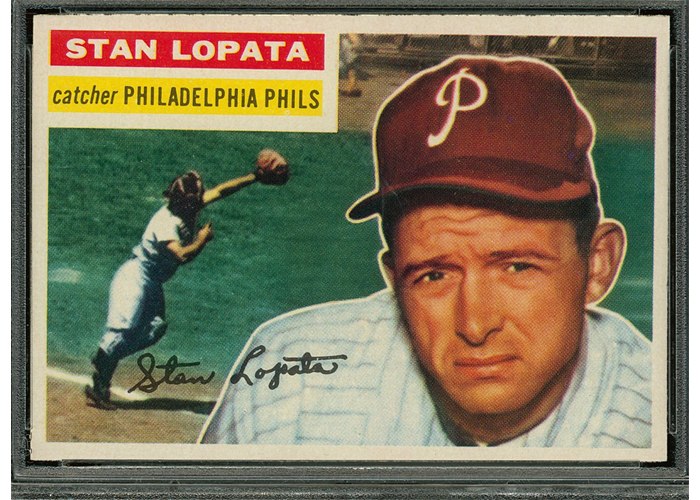 1956 Topps #183 Stan Lopata, Philadelphia Phillies (front)