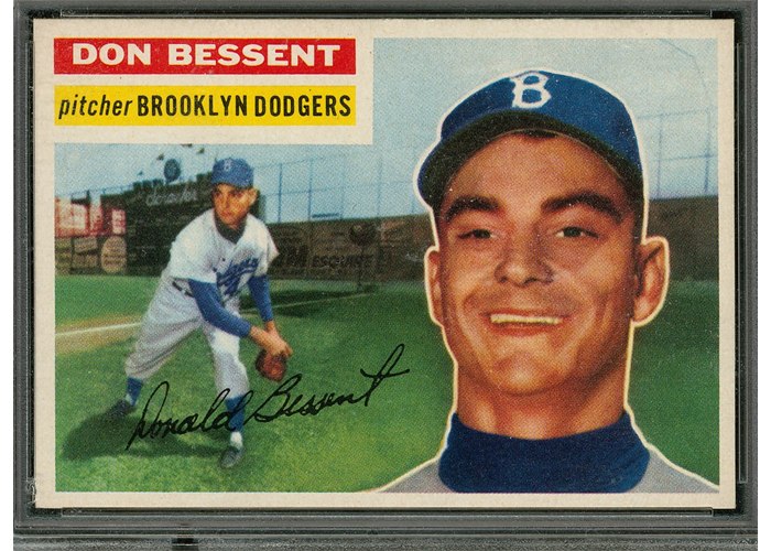 1956 Topps #184 Don Bessent, Brooklyn Dodgers (front)