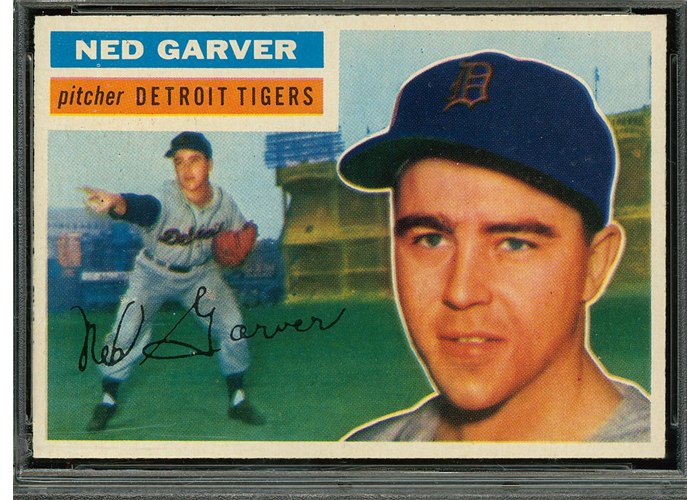 1956 Topps #189 Ned Garver, Detroit Tigers (front)