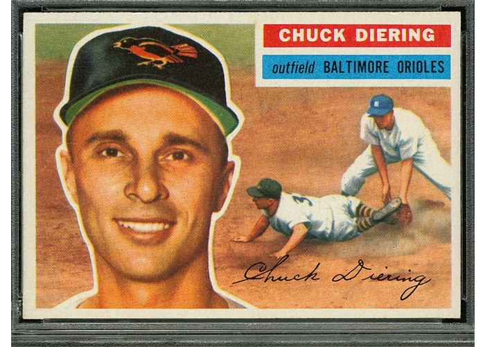 1956 Topps #19 Chuck Diering, Baltimore Orioles (front)