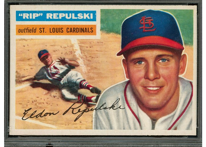 1956 Topps #201 Rip Repulski, St. Louis Cardinals (front)