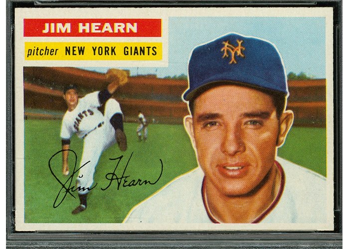1956 Topps #202 Jim Hearn, New York Giants (front)