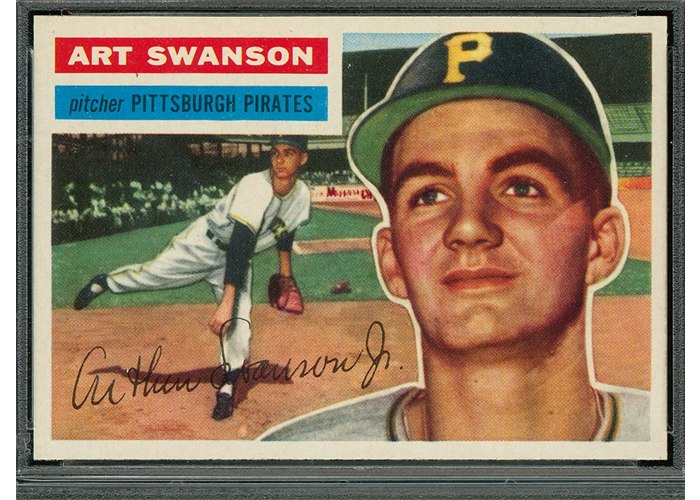1956 Topps #204 Art Swanson, Pittsburgh Pirates (front)