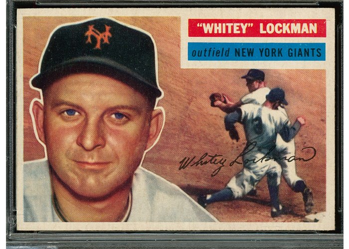1956 Topps #205 Whitey Lockman, New York Giants (front)