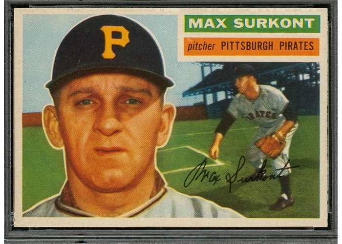 1956 Topps #209 Max Surkont, Pittsburgh Pirates (front)