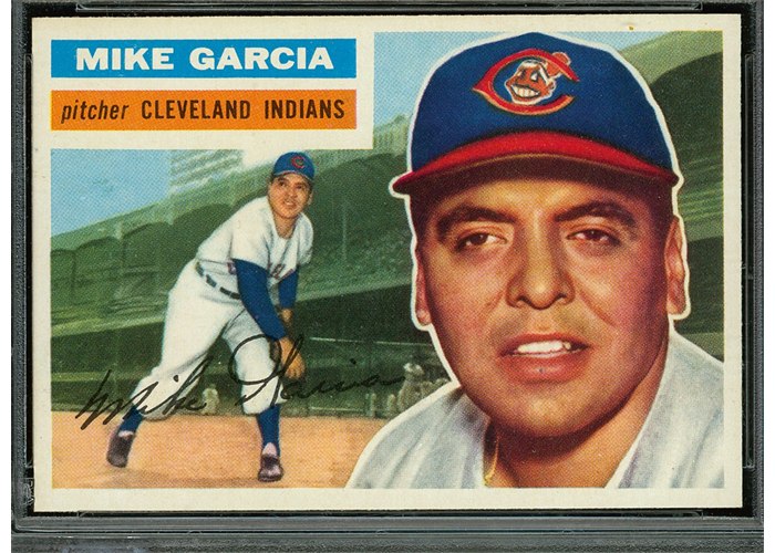 1956 Topps #210 Mike Garcia, Cleveland Indians (front)