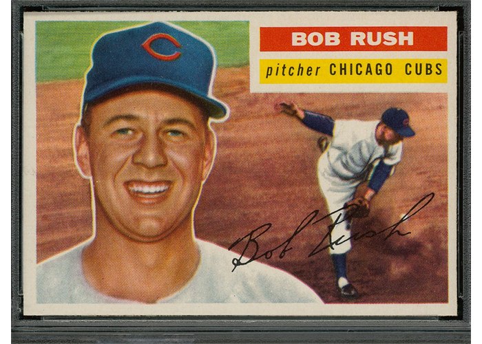 1956 Topps #214 Bob Rush, Chicago Cubs (front)