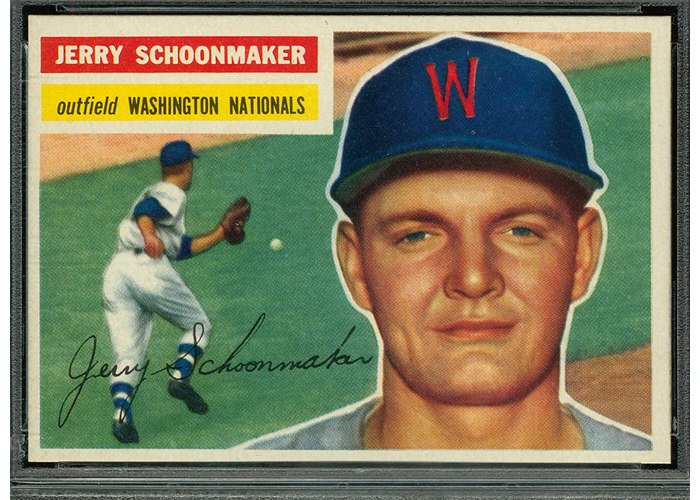 1956 Topps #216 Jerry Schoonmaker, Washington Nationals (front)