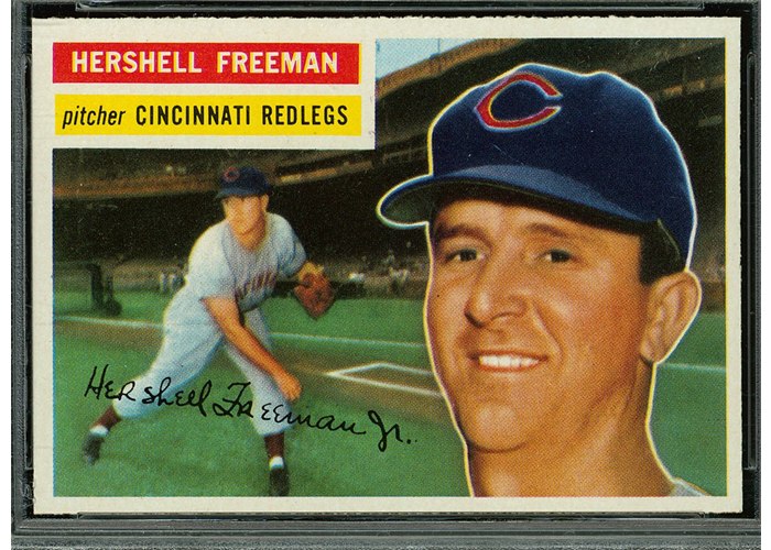 1956 Topps #242 Hersh Freeman, Cincinnati Redlegs (front)
