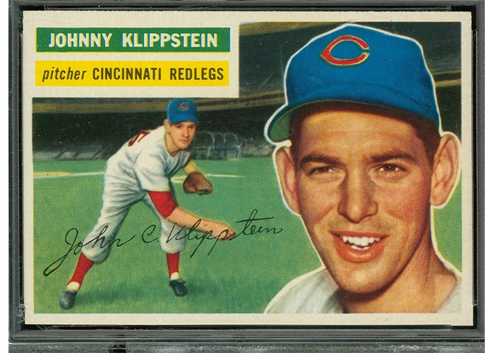 1956 Topps #249 Johnny Klippstein, Cincinnati Redlegs (front)