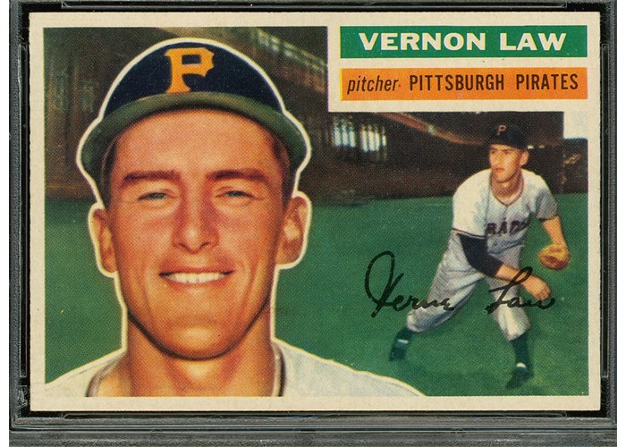 1956 Topps #252 Vern Law, Pittsburgh Pirates (front)