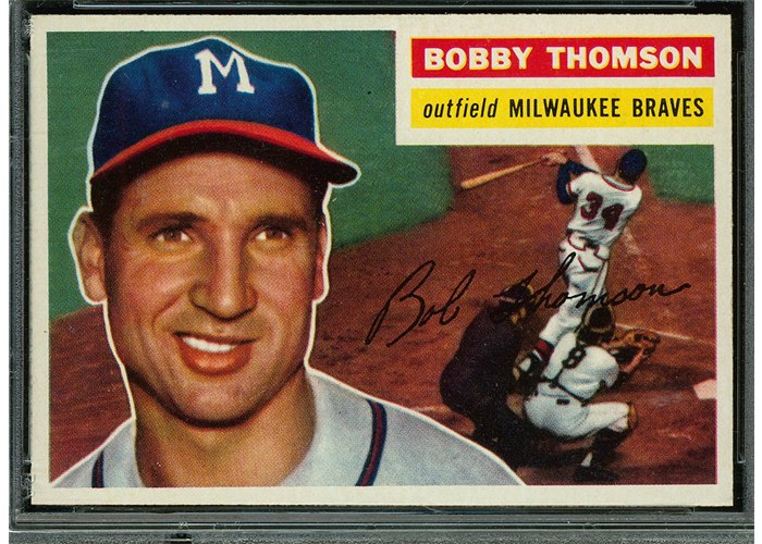 1956 Topps #257 Bobby Thomson, Milwaukee Braves (front)