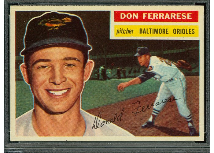 1956 Topps #266 Don Ferrarese, Baltimore Orioles (front)