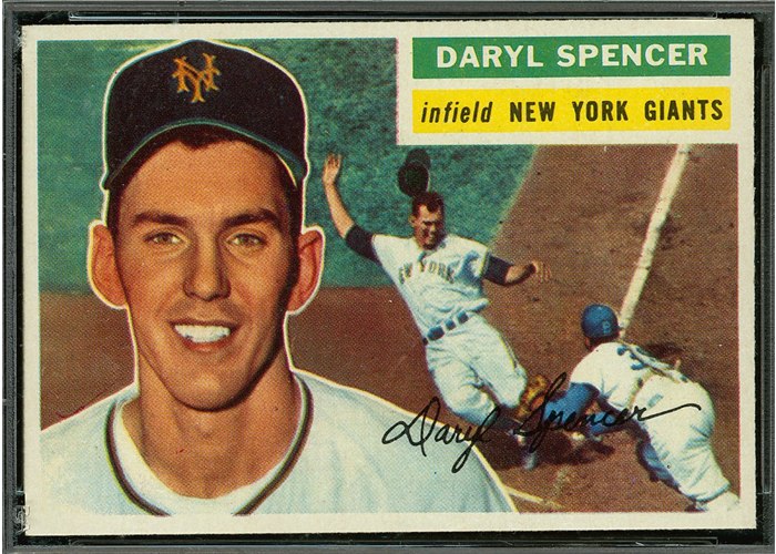 1956 Topps #277 Daryl Spencer, New York Giants (front)