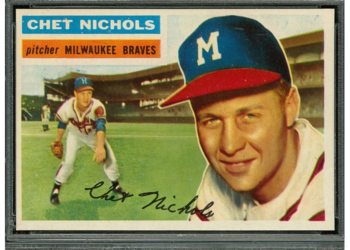 1956 Topps #278 Chet Nichols, Milwaukee Braves (front)