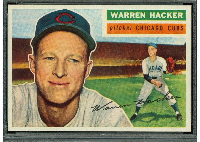 1956 Topps #282 Warren Hacker, Chicago Cubs (front)