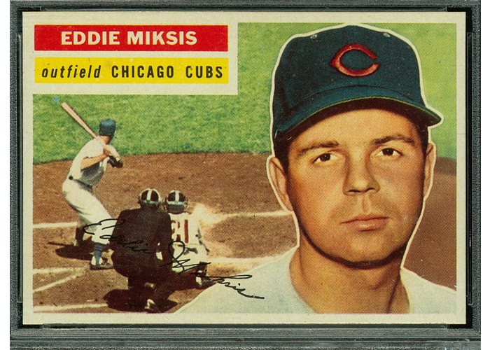 1956 Topps #285 Eddie Miksis, Chicago Cubs (front)