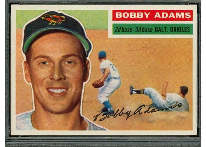 1956 Topps #287 Bobby Adams, Cincinnati Redlegs (front)