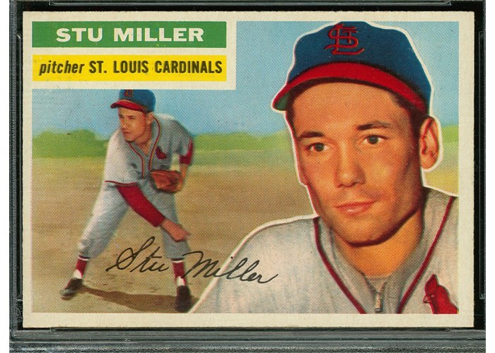 1956 Topps #293 Stu Miller, St. Louis Cardinals (front)