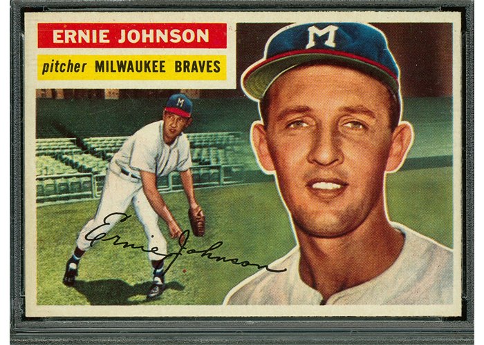 1956 Topps #294 Ernie Johnson, Milwaukee Braves (front)