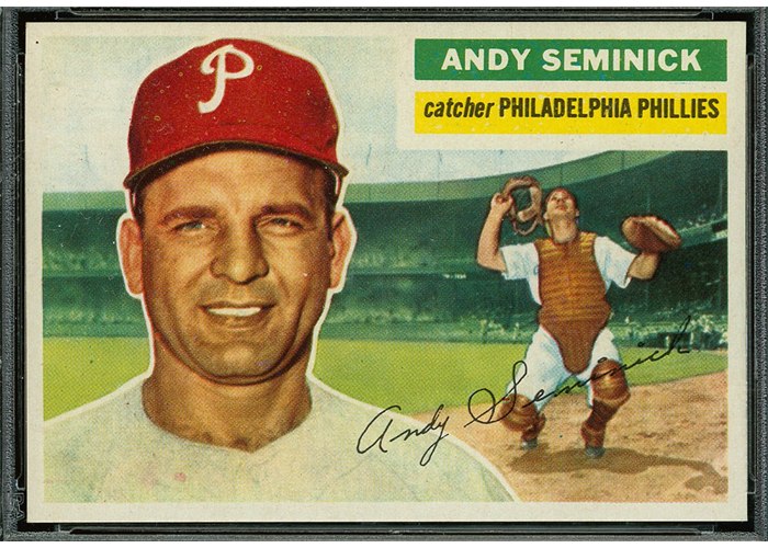 1956 Topps #296 Andy Seminick, Philadelphia Phillies (front)