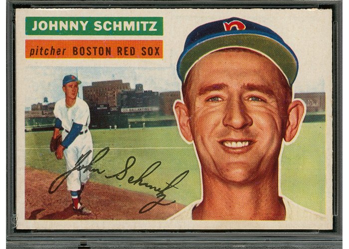 1956 Topps #298 Johnny Schmitz, Boston Red Sox (front)