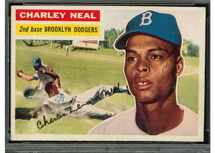 1956 Topps #299 Charlie Neal, Brooklyn Dodgers (front)