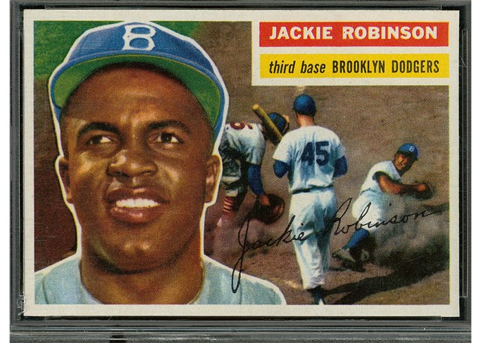 1956 Topps #30 Jackie Robinson, Brooklyn Dodgers (front)