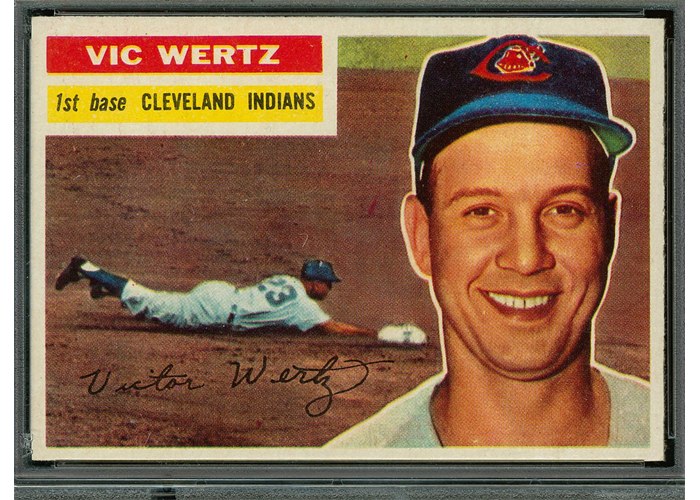 1956 Topps #300 Vic Wertz, Cleveland Indians (front)