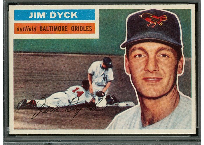 1956 Topps #303 Jim Dyck, Baltimore Orioles (front)