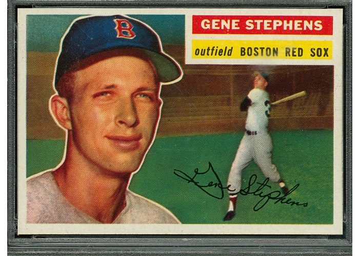 1956 Topps #313 Gene Stephens, Boston Red Sox (front)