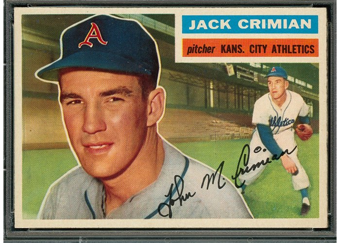 1956 Topps #319 Jack Crimian, Kansas City Athletics (front)