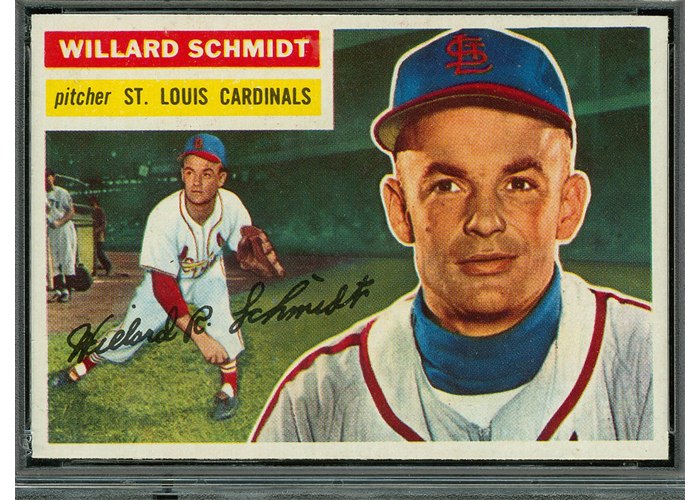 1956 Topps #323 Willard Schmidt, St. Louis Cardinals (front)