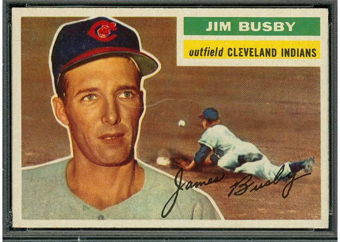 1956 Topps #330 Jim Busby, Cleveland Indians (front)